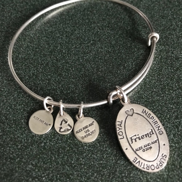 Alex And Ani Expandable Wire Bangle Bracelet Friend Charm 2016 - Picture 11 of 16